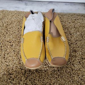 Yellow comfy moccasin/mule